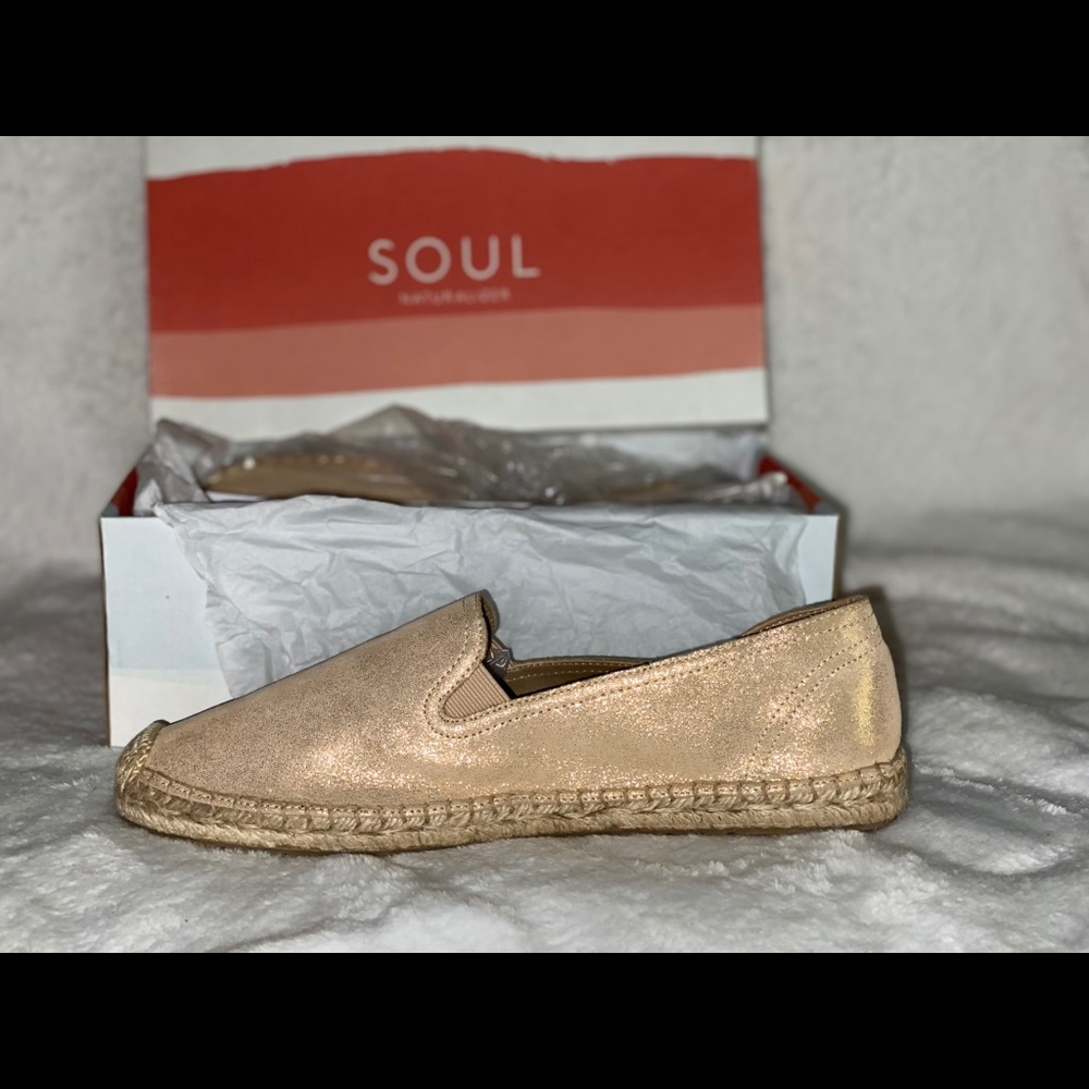 Naturalizer leather Espadrille in sparkling Gold
